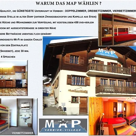 Map Verbier-village بيت شباب فيربير